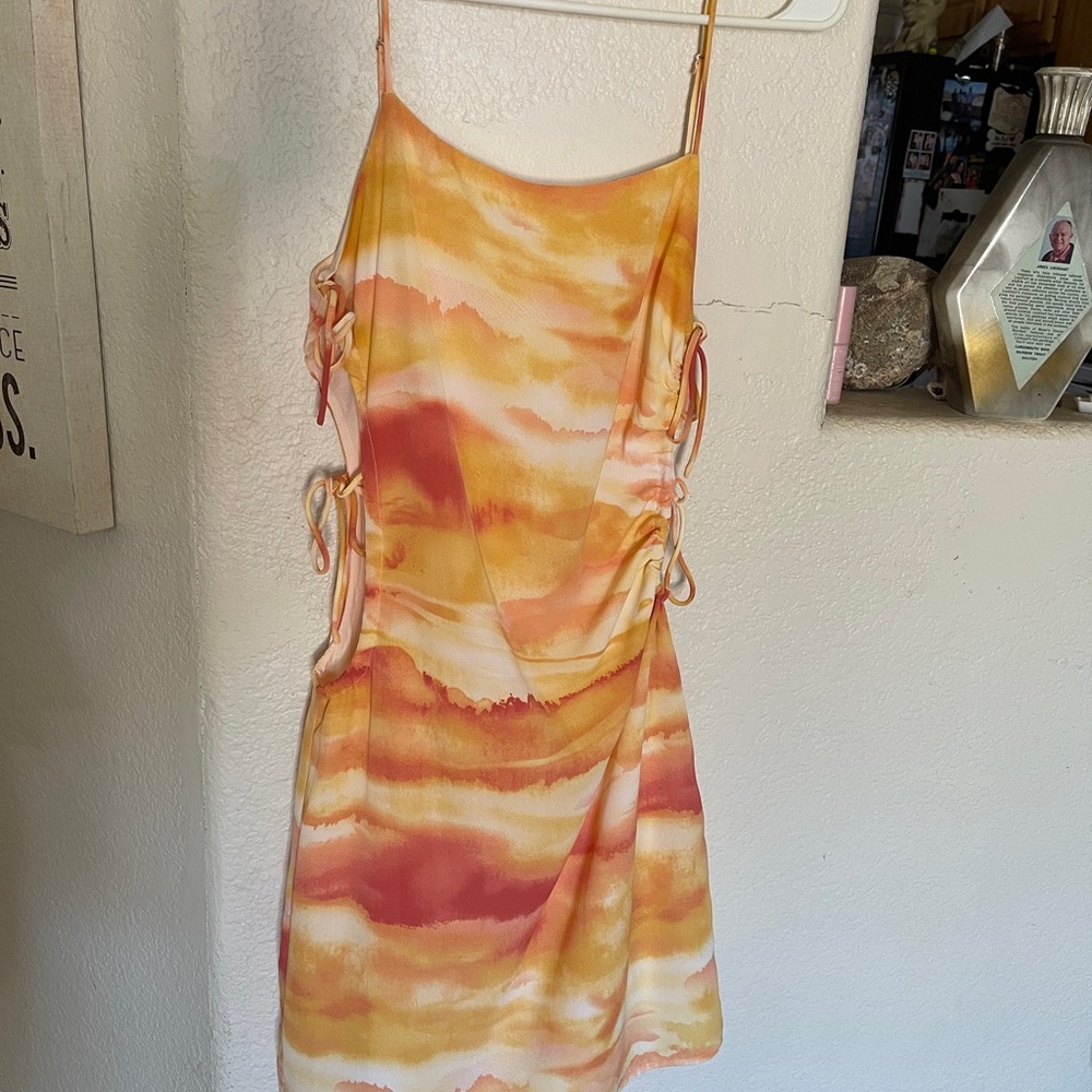 Sunset Ruched Mini Sundress